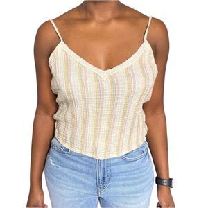 2/$30 Aerie Gauzy Striped Cross Back Tank